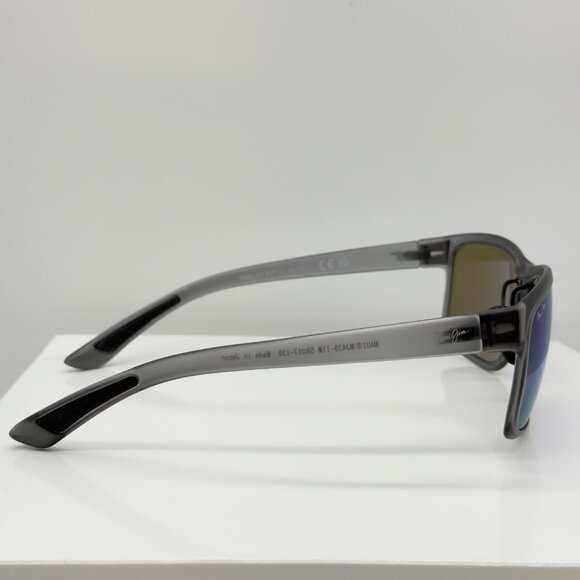 Maui Jim Pokowai Arch B439-11M Translucent Grey Sunglasses Polarized Blue Lens - Picture 9 of 12